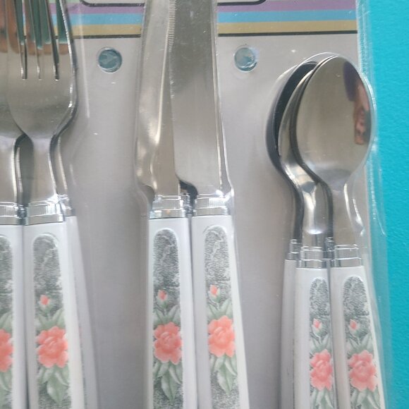 NEW in pkg vin Corelle SILK & ROSES Stainless Steel FLATWARE by Regent Sheffield - Picture 3 of 5